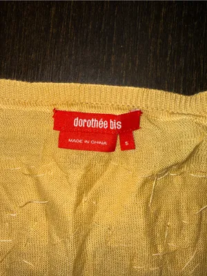 Vintage Dorothee Bis Silk/Cotton Butter Yellow Embroidered Cardigan Grandmacore thumbnail 5