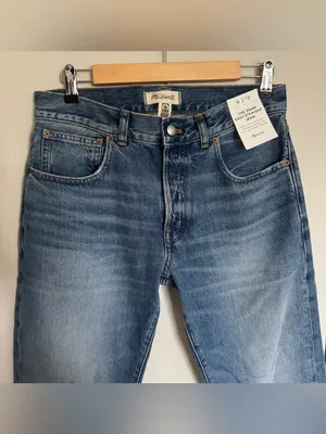 NWT Madewell The Dean Easy Straight Jean Petite Monessen Wash Rigid Size 27 P thumbnail 5
