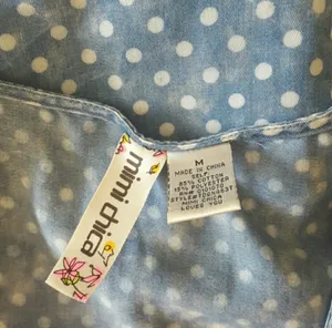 Mimi Chica Polka Dot Tie Top, Size Medium thumbnail 7