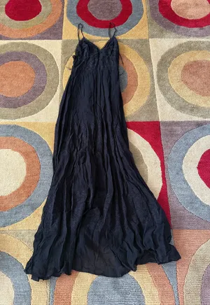 Reformation Black Lace Sheer Cutout Long Maxi Dress Spaghetti Straps Size 4 thumbnail 1