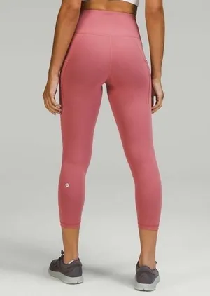 Lululemon Wunder Train High-Rise Crop with Pockets 23" in Brier Rose Pink Size 6 thumbnail 1