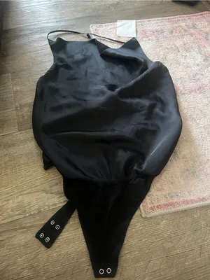 Abercrombie Black Satin Bodysuit size xs thumbnail 6
