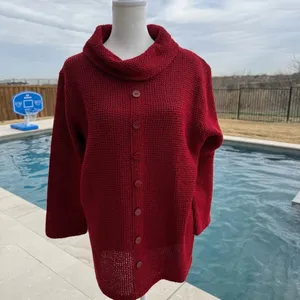Multiples Merlot Cowl Neck Sweater Size XL thumbnail 2