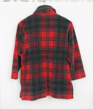 Vintage LL Bean USA Made Plaid Fleece Chore Jacket Ladies' Large thumbnail 8