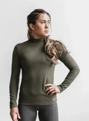 NOBULL | Waffle Knit Mock Neck Long Sleeve in‎ Green size XS thumbnail 1