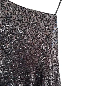 Tadashi Shoji SHO On Shoulder Long Sleeve Ruched Sequin Mini‎ Dress XL thumbnail 7