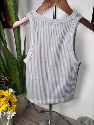 Zenana Ribbed Washed Seamless Tank thumbnail 2