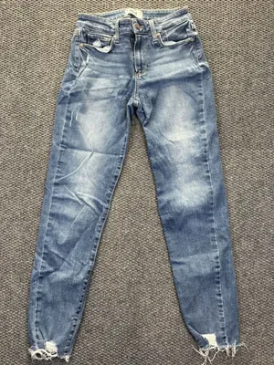 Paige Jeans Womens 27 Blue Hoxton Ankle Skinny Mid Rise Raw‎ Hem Stretch Denim thumbnail 1