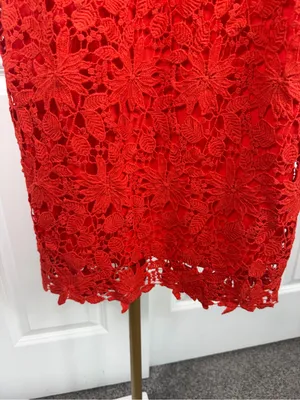 Soprano Size M Red Floral Lace Midi Dress Spaghetti Strap NWOT thumbnail 5