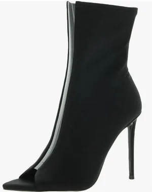 Steve Madden womens Finley Fashion Boot Black Size 6.5 Peep Toe thumbnail 1