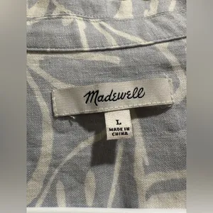 Madewell Linen-Blend Camp‎ Shirt in Abstract Flora Size Large thumbnail 6