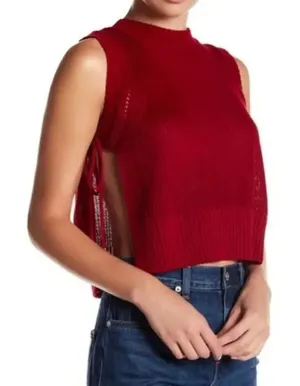 Nordstrom Closet Space Tie Side Slit Knit Sweater Tank Top M v6x thumbnail 1