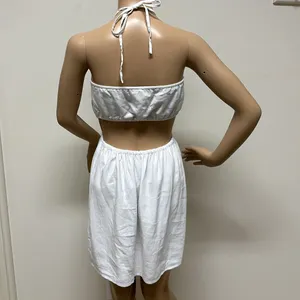 NWOT Abercrombie & Fitch White Open Back Halter Mini Dress thumbnail 8