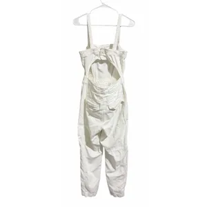Free People Go West Jean‎ Denim Overall Jumpsuit Zinc White Women's Size Small thumbnail 2