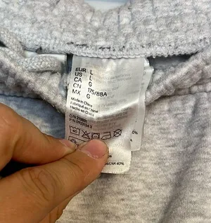 LG light grey tie up sweat pants thumbnail 3