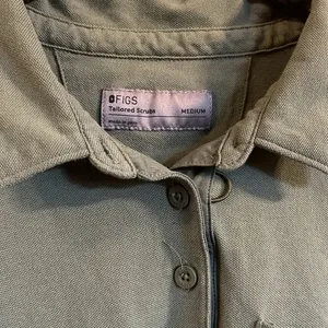 FIGSPRO Pique Longsleeve Polo Top Olive‎ Green Medium thumbnail 4