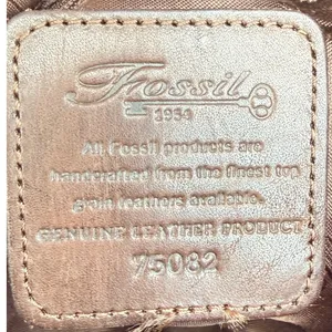 Vintage Y2K Fossil 1954 Brown Leather Crossbody Satchel Key Charm Purse Granny thumbnail 12
