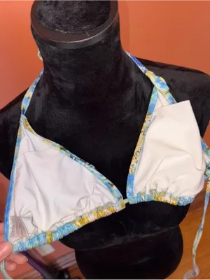 VENUS Y2K 2000’s Blue Multi Halter Bikini Top with Yellow Accents thumbnail 5