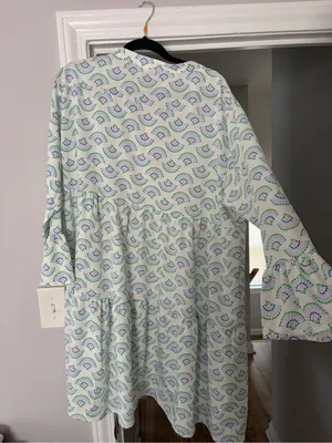 Sea New York White Mini Dress with Green & Blue Pattern thumbnail 4