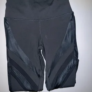 Alo Leggings Pants Womens Xtra Small XS Gray Pull On Skinny RN# 87370 Mesh thumbnail 2