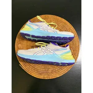 Asics Gel-Excite 8 Womens Running Shoes White Purple Lime Green Sneakers thumbnail 3