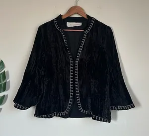 Jen’s Pirate Booty Crushed Velvet Beaded Jacket Blazer thumbnail 1