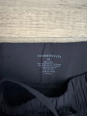 Summersalt Active Black Drawstring Shorts Sz 10 thumbnail 3