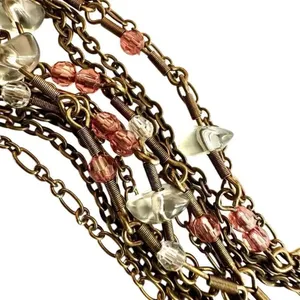 Multi strand quartz beaded cross necklace thumbnail 8