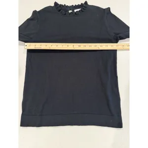 J Crew Sweater Womens Small Black 100% Cotton Lightweight Basic Layer Travel thumbnail 6