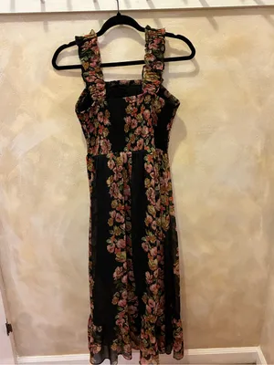 Women’s Maurices Black Floral Sleeveless Maxi Dress - Bkack Floral Size Small thumbnail 4