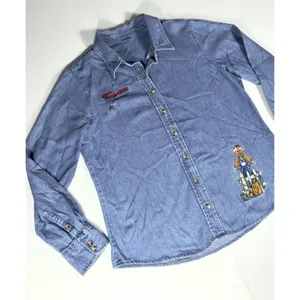 VTG 90s Women's M/L Denim Halloween Embroidered Button Down Long Sleeve Shirt thumbnail 2