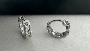 Small Silver Hoop Earrings for Men Women Streetwear Unisex Style thumbnail 1