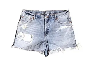 American Eagle Mid Wash Distressed Relaxed Short thumbnail 1