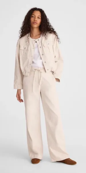 Madewell Ultimate Wide Leg Pant Cream Vintage Canvas Airy Denim NZ211 Size 28 thumbnail 1