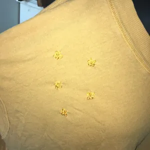 We the Free mustard colored crop oversized top with embroidered flowers thumbnail 2