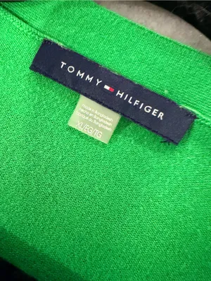 Tommy Hilfiger Size XL Kelly Green Open Front Cardigan Sweater Button Cuff thumbnail 8