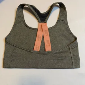 Nike Just Do It Sports Bra Gray Peach‎ Racerback Medium Support Workout Gym thumbnail 4