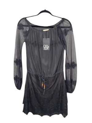 new Chaser ✶ Vintage Inspired Lace Off Shoulder Boho Cocktail Dress ✶ Black ✶ XS thumbnail 5