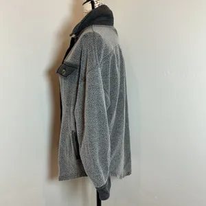 BKE Women's Grey Fleece Shacket Shirt Jacket Button Front Casual Size XS thumbnail 2