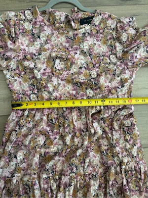 En Saison Jocelyn Pink Purple Floral Tiered Romantic Open Back Maxi Dress M thumbnail 10