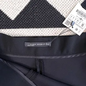 Zara Belted A-line Mini Skirt in Black Small thumbnail 12