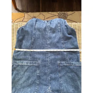 We The Free Free People High Roller Denim‎ Jumpsuit small boho Oversized layered thumbnail 8