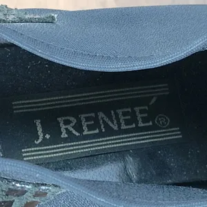 J Renee Women's Shoes 7 Black Leather Reptile Embossed Slip On Block Heel Bootie thumbnail 12