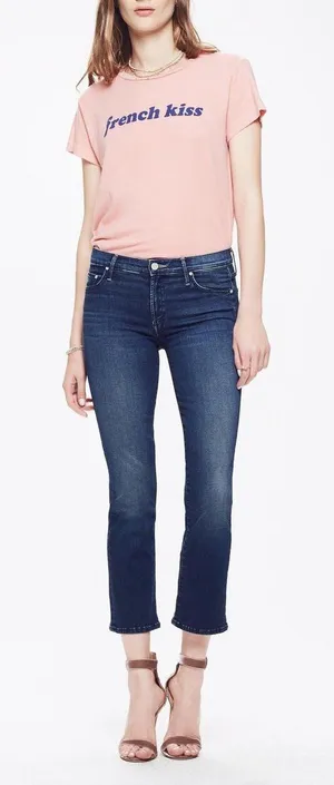 Mother Denim The Outsider Crop Fast Times Dark Blue Size 29 High Rise Bootcut thumbnail 1