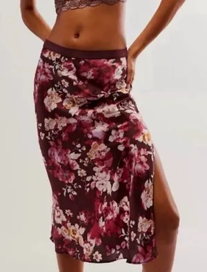 Free People Intimately Sweet Talker Floral Midi Skirt Size Medium thumbnail 1