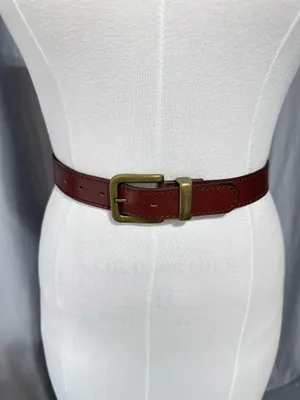 Harness Cowhide Vintage Leather Belt Womens Size 34 Brass Buckle Western Cowgirl thumbnail 1