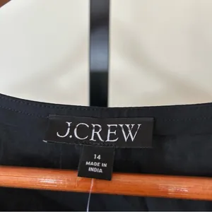 J. Crew Wren Mini Shirt Dress Cotton Blend Poplin Pleated Black $158 NWT Size 14 thumbnail 6