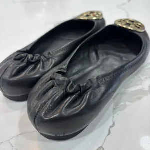 Tory Burch Shoes Womens Size 8.5 Black Minnie Travel Ballet Flat Napa Leather thumbnail 5