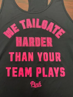 PINK Victoria’s Secret Black Racerback Tailgating Tank Top Size Large thumbnail 2