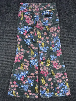 Anthropologie x Wrangler Wanderer High Rise Flare Jeans Floral Sz 28 x 32 Retro thumbnail 2